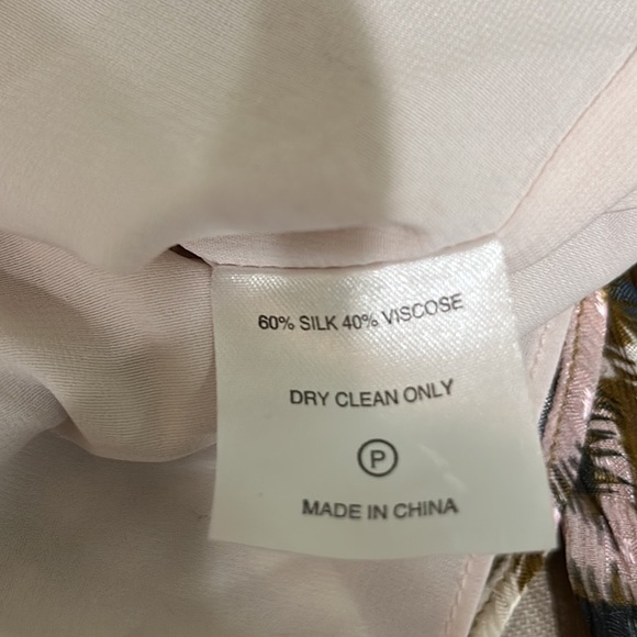 Marie Oliver Jenna Silk Blend Tapenade Mosaic Print Tie Back Blouse - M - Picture 14 of 15